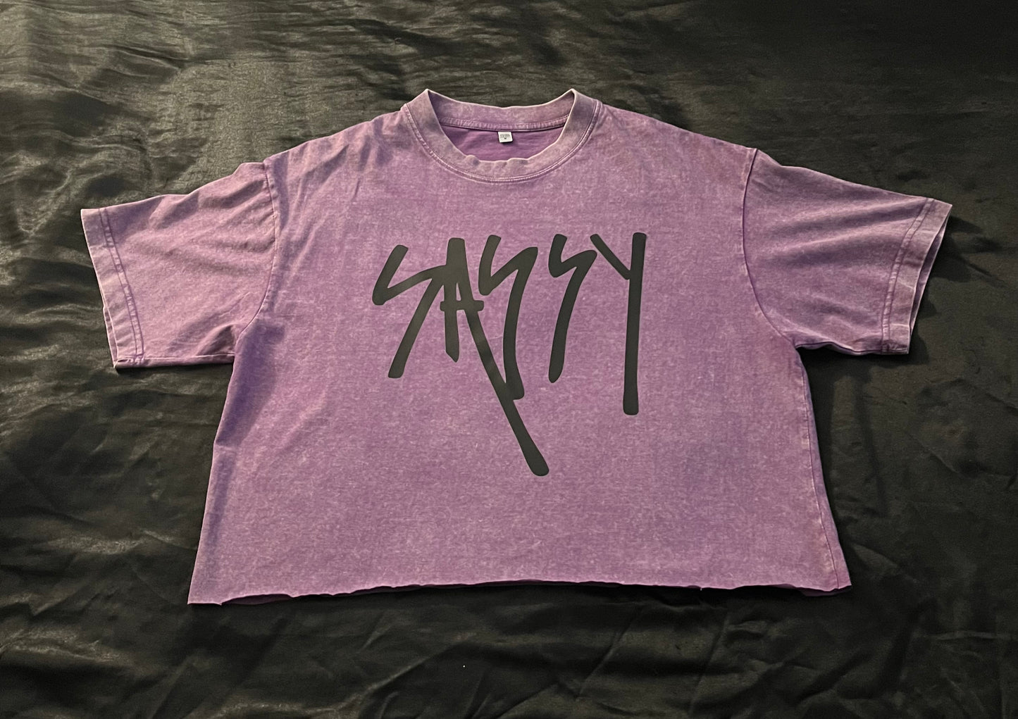 Purple Cropped T-shirt (blk)