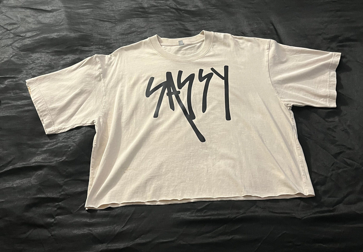 Beige Cropped T-shirt (blk)