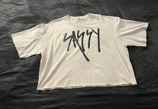 Beige Cropped T-shirt (blk)