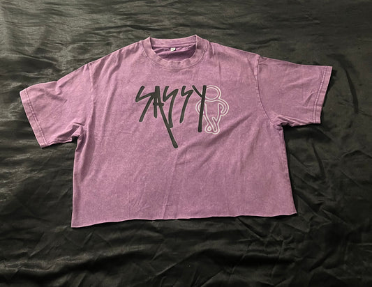Purple Crop T-Shirt w/Logo (pk)
